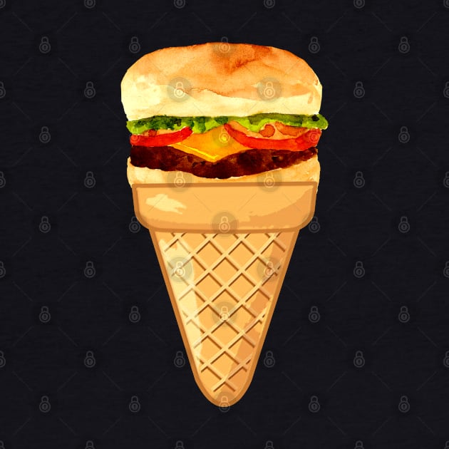 Hamburger ICE CREAM - THE THE WHOLE FAST FOOD COLLECTION - FUNNY JUNK FOOD  ICE CREAM DESIGNS by iskybibblle